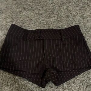 Pinstripe Black Women's Dress Shorts